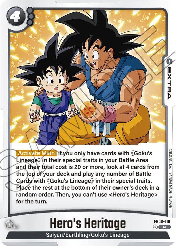 Imagen del mazo Son Goku Jr. Herencia de Veinte