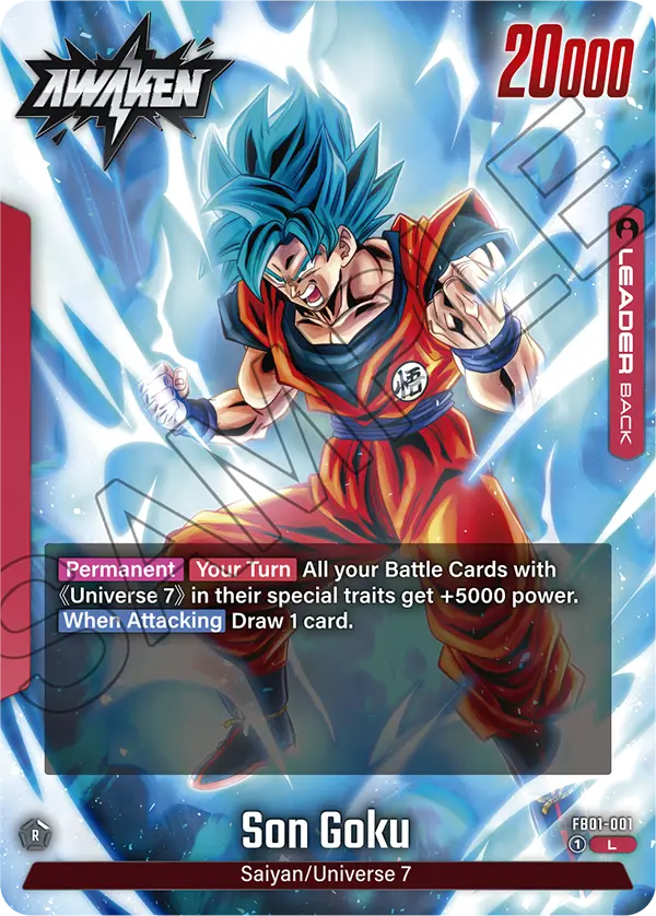 Son Goku FB01-001, cara Awaken del líder azul