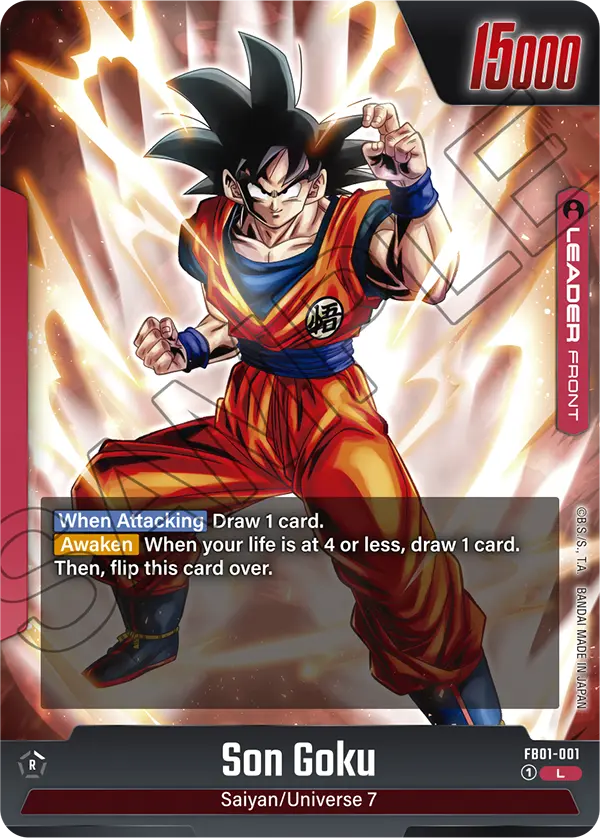 Son Goku FB01-001, cara normal del líder azul
