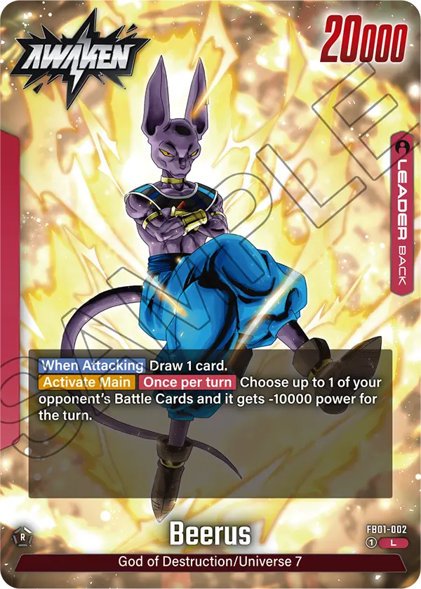 Beerus FB01-002, cara Awaken del líder amarillo
