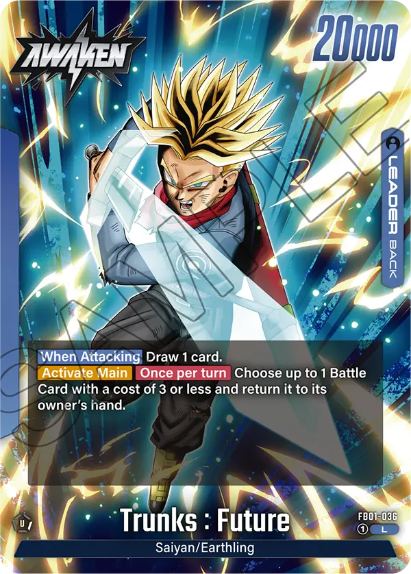 Trunks : Future FB01-036, cara Awaken del líder azul