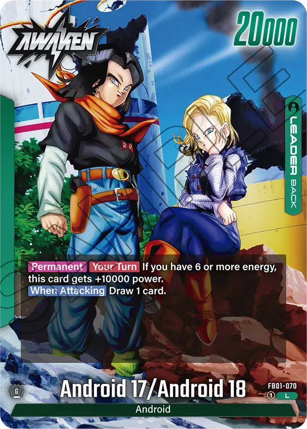 Android 17/Android 18 FB01-070, cara Awaken del líder verde