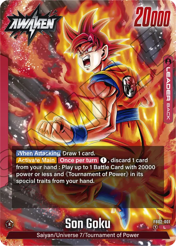 Son Goku FB02-001, cara Awaken del líder rojo
