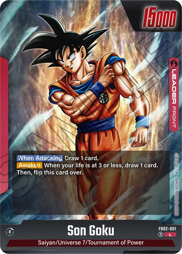 Son Goku FB02-001, cara normal del líder rojo