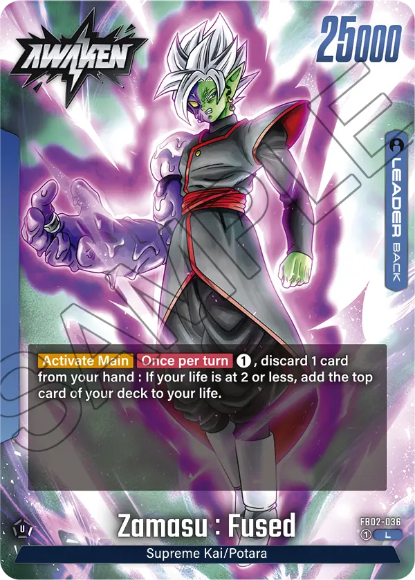 Zamasu : Fused FB02-036, cara Awaken del líder azul
