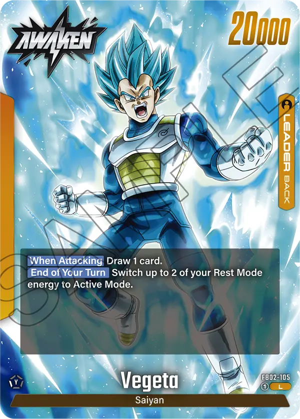 Vegeta FB02-105, cara Awaken del líder amarillo