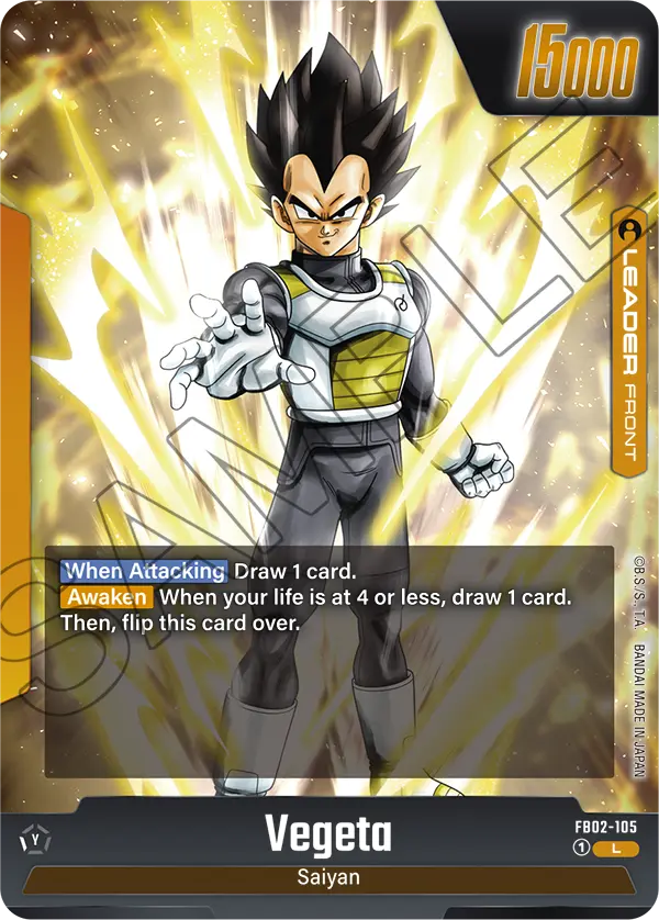 Vegeta FB02-105, cara normal del líder amarillo