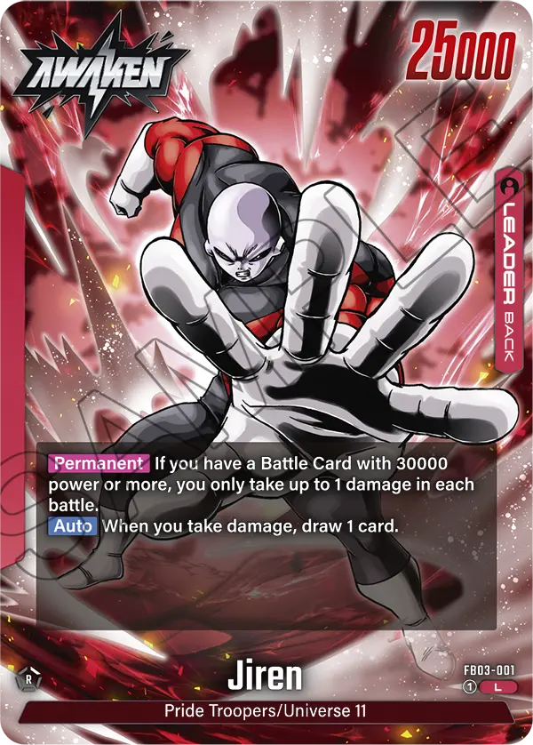 Jiren FB03-001, cara Awaken del líder rojo