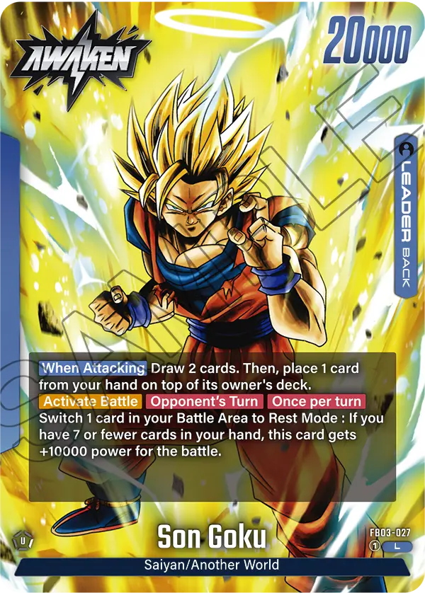 Son Goku FB03-027, cara Awaken del líder azul