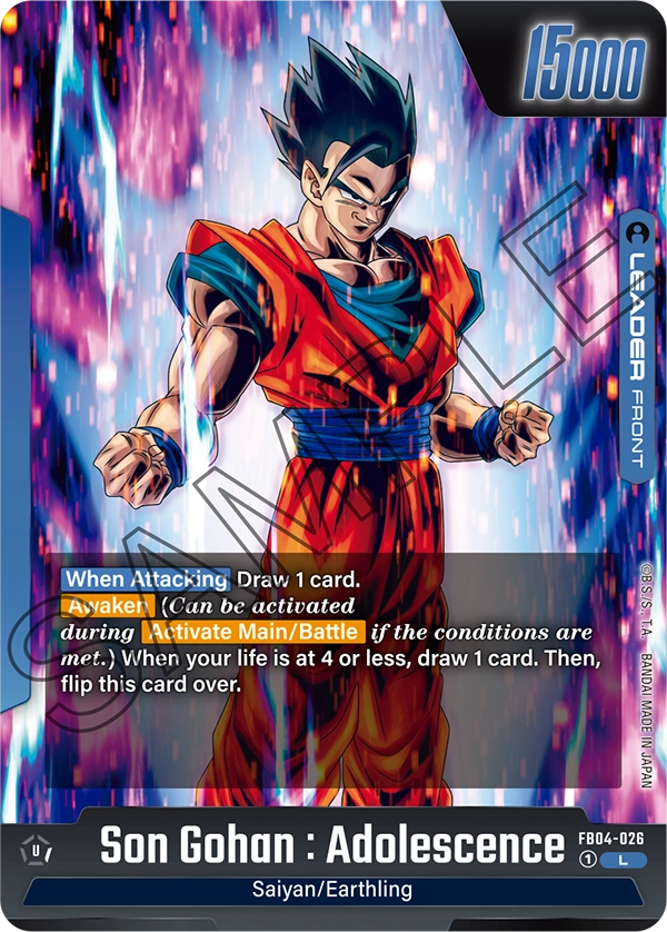 Son Gohan : Adolescence FB04-026, cara normal del líder azul