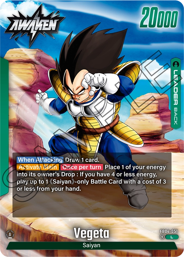 Vegeta FB04-051, cara Awaken del líder verde