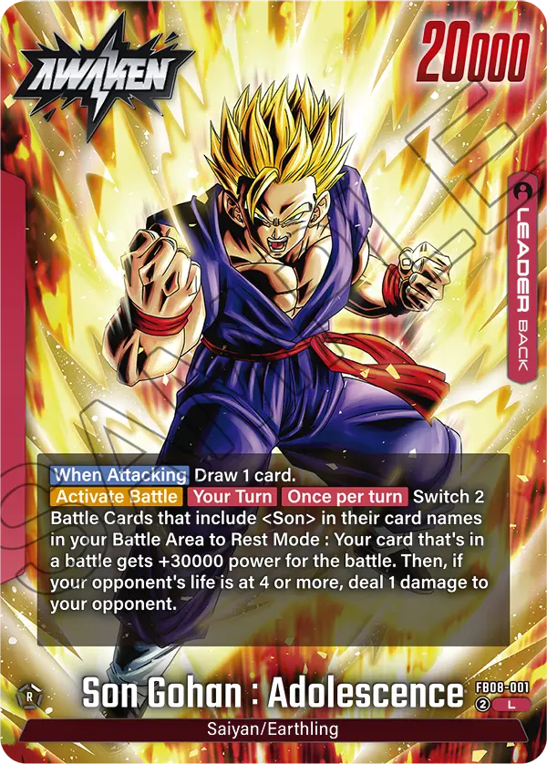 Son Gohan : Adolescence FB08-001, cara Awaken del líder rojo