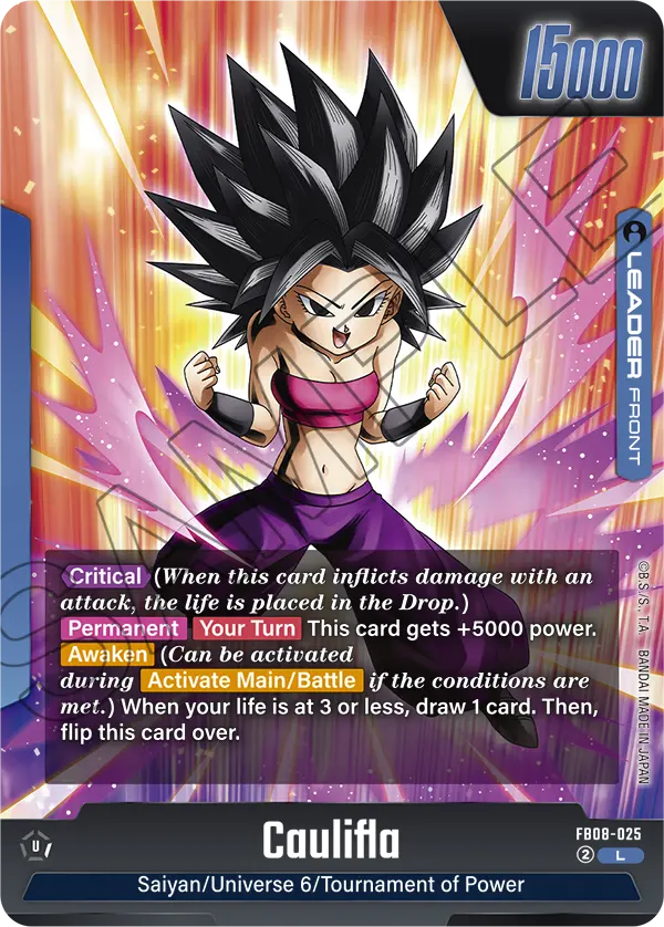 Caulifla FB08-025, cara normal del líder azul