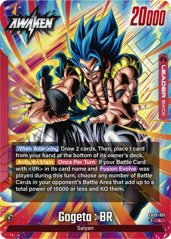 Gogeta : BR FB09-001, cara Awaken del líder rojo