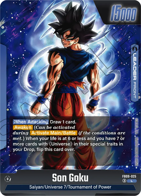 Son Goku FB09-025, cara normal del líder azul