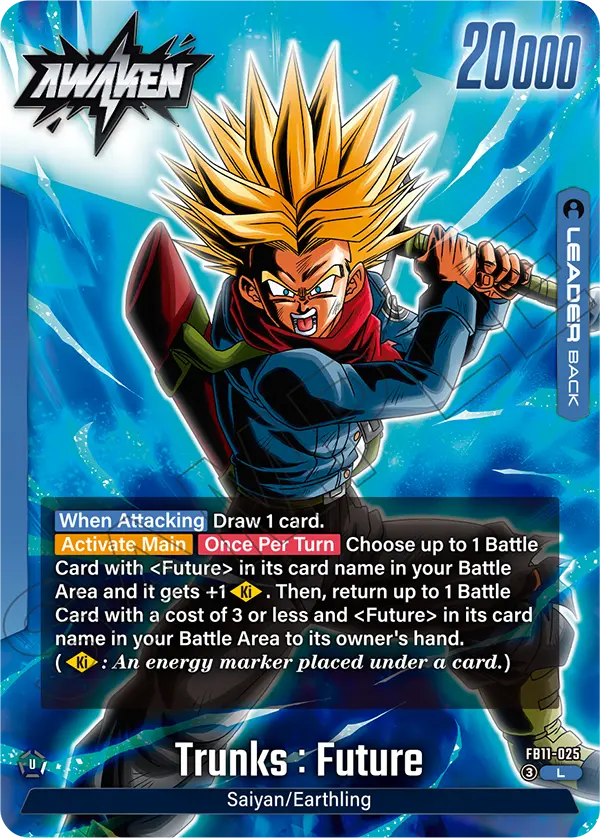Trunks : Future FB11-025, cara Awaken del líder azul