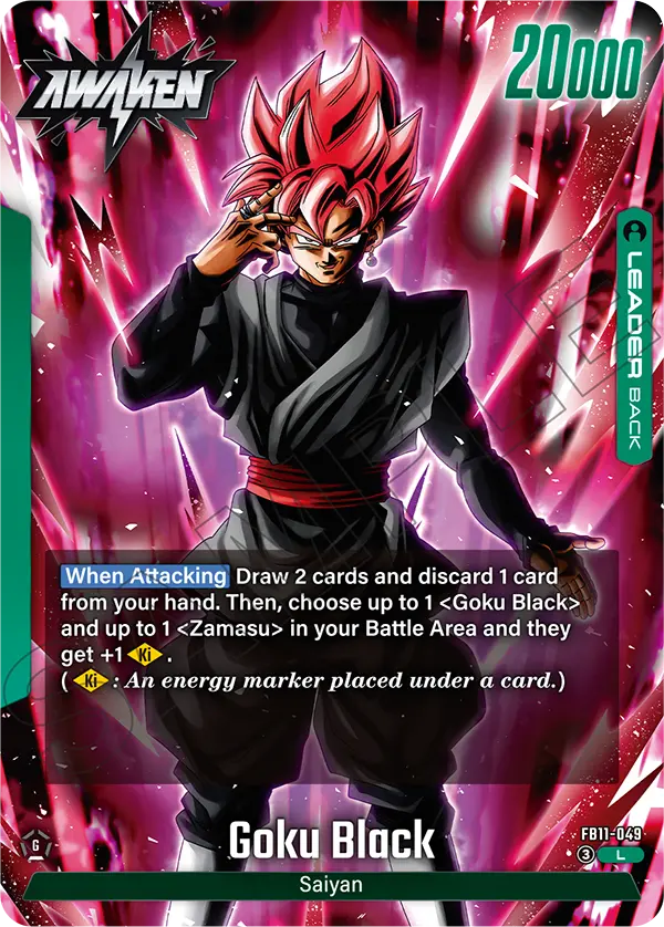 Goku Black FB11-049, cara Awaken del líder verde