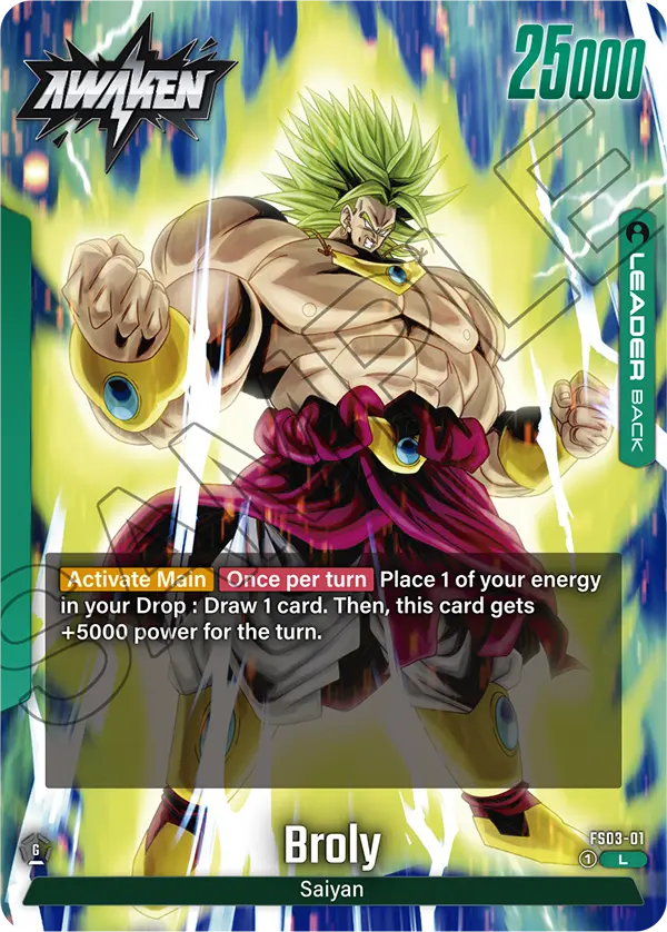 Broly FS03-01, cara Awaken del líder verde