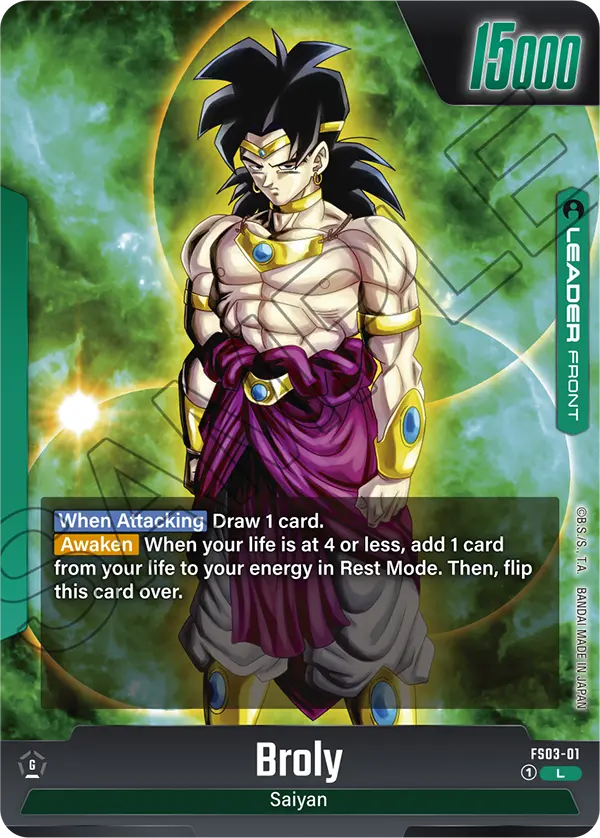Broly FS03-01, cara normal del líder verde