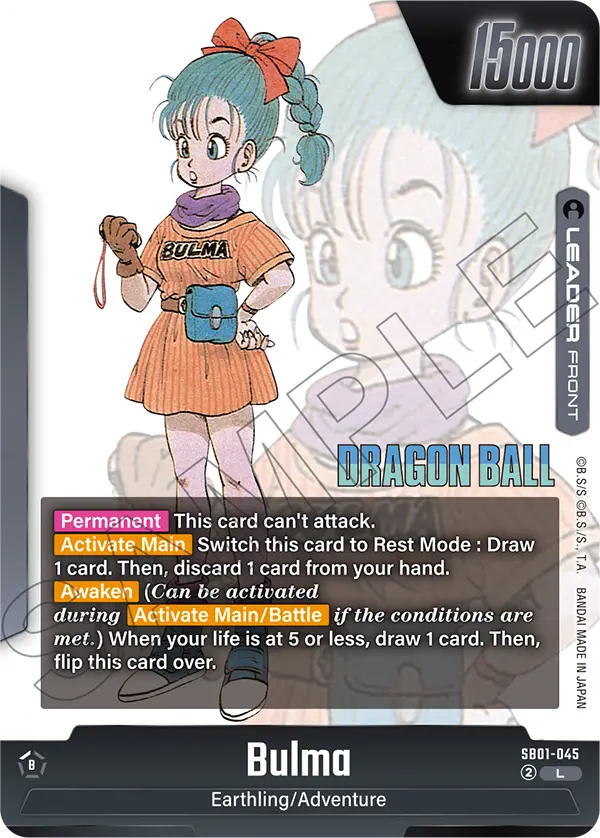 Bulma SB01-045, cara normal del líder negro