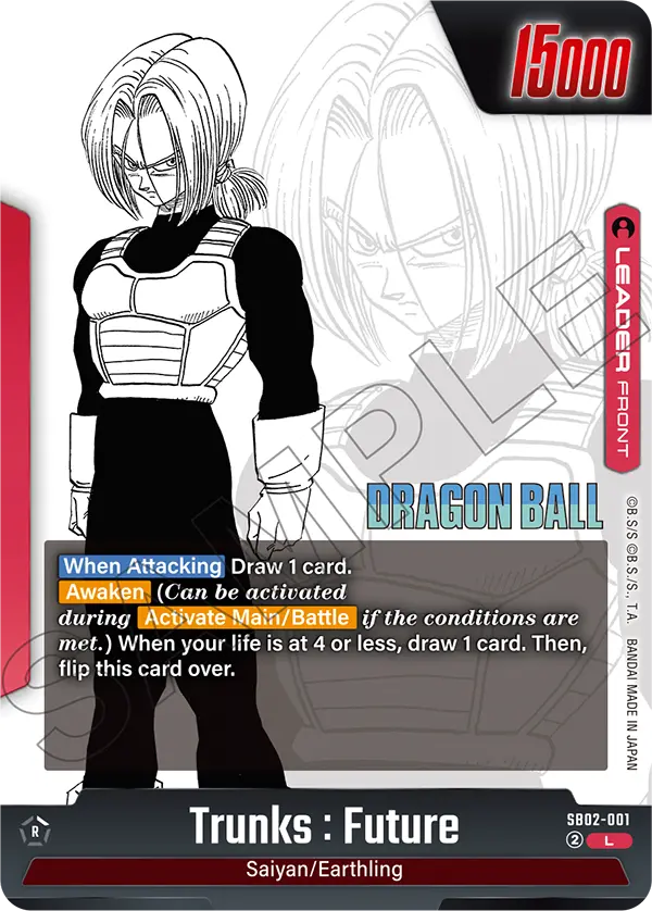 Trunks : Future SB02-001, cara normal del líder rojo